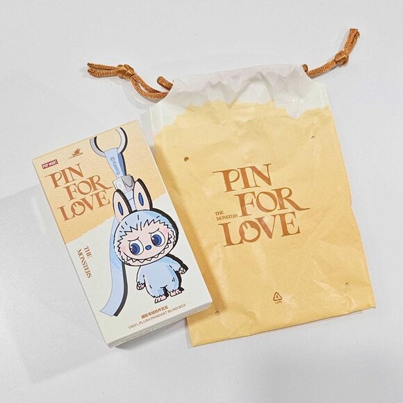THE MONSTERS mini Labubu Pin for Love Series Vinyl Plush Pendant letter K - Picture 2 of 3